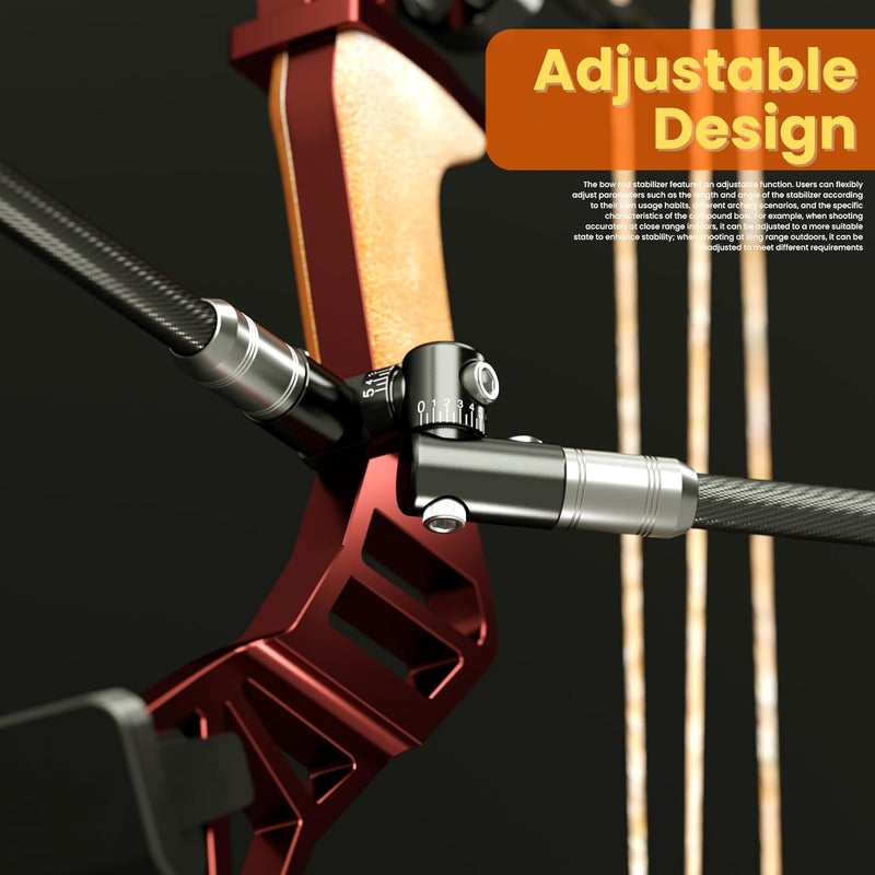 Mefape Bow Stabilizer Kit, Adjustable Bow Rod Stabilizer for Compound Bows, Quick Disconnect Single-Sided V-bar Mount, Aluminum Alloy Sidebar Mount Bow Mount - Image 3